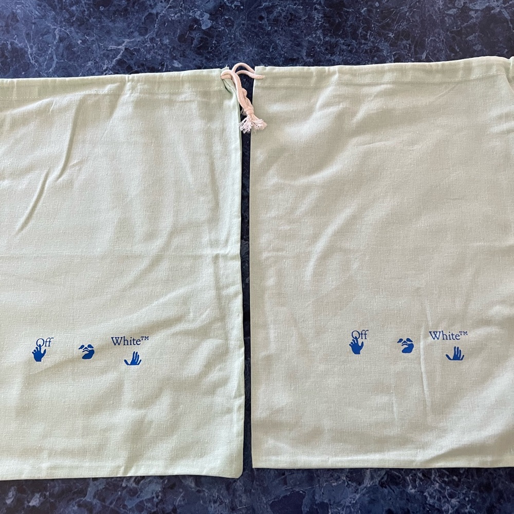 Off-White Dust Bags Green 11.5” x 15.5” LOT OF TWO